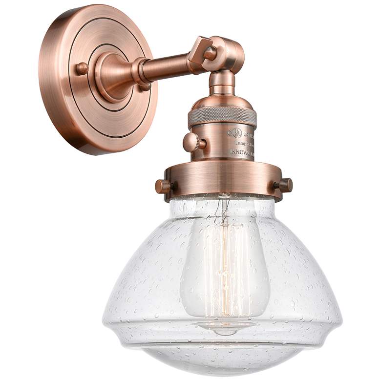 Image 1 Olean 7.75" High Copper Sconce w/ Seedy Shade