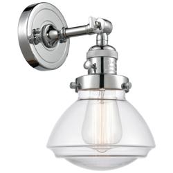 Olean 7.75" High Polished Chrome Sconce w/ Clear Shade