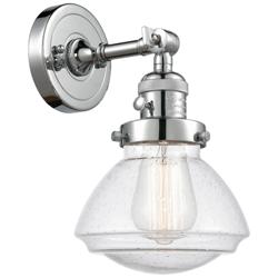 Olean 7.75" High Polished Chrome Sconce w/ Seedy Shade