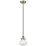 Olean 7" Antique Brass Mini Pendant w/ Seedy Shade