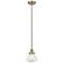 Olean 7" Antique Brass Mini Pendant w/ Seedy Shade