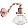 Olean 7" Antique Copper Sconce w/ Clear Shade