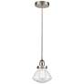Olean 7" Brushed Satin Nickel Mini Pendant w/ Seedy Shade