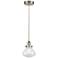 Olean 7" Brushed Satin Nickel Mini Pendant w/ Seedy Shade