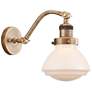 Olean 7" LED Sconce - Brass Finish - Matte White Shade