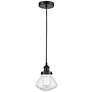 Olean 7" Matte Black Mini Pendant w/ Seedy Shade