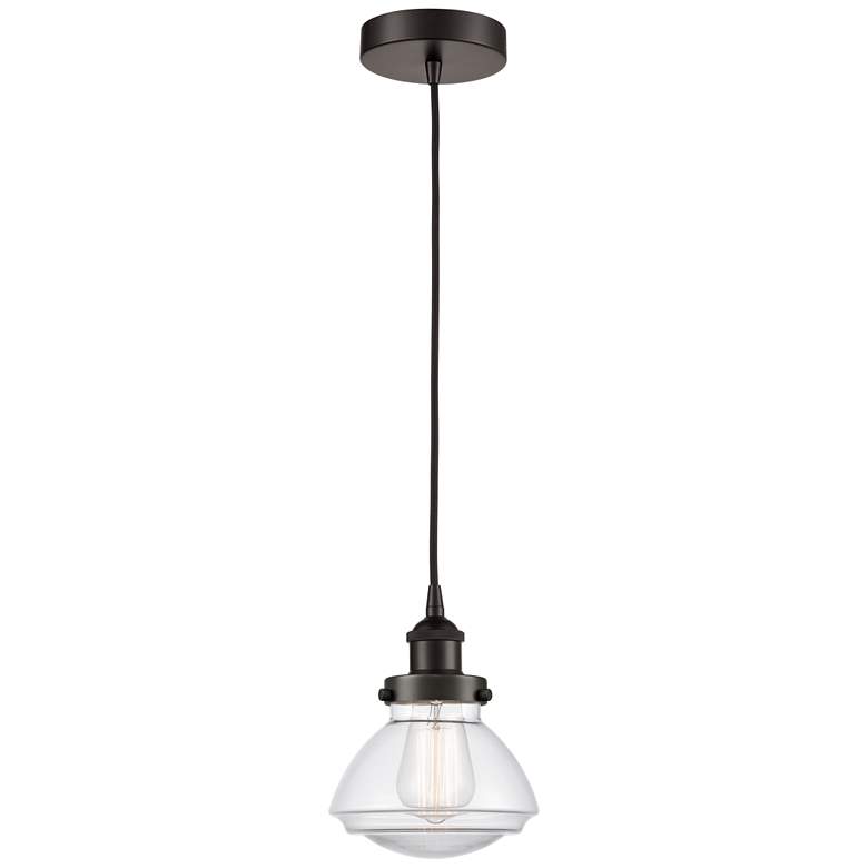 Image 1 Olean 7" Oil Rubbed Bronze Mini Pendant w/ Clear Shade