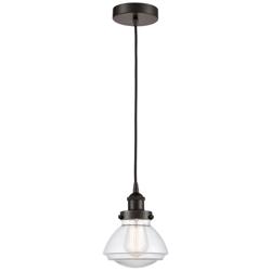Olean 7" Oil Rubbed Bronze Mini Pendant w/ Clear Shade