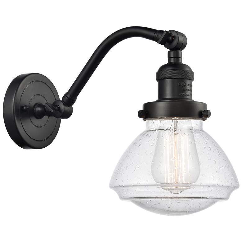 Image 1 Olean 7" Oil Rubbed Bronze Sconce w/ Seedy Shade