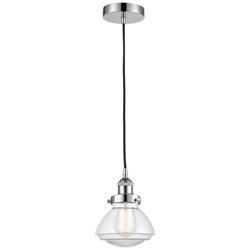 Olean 7" Polished Chrome Mini Pendant w/ Clear Shade