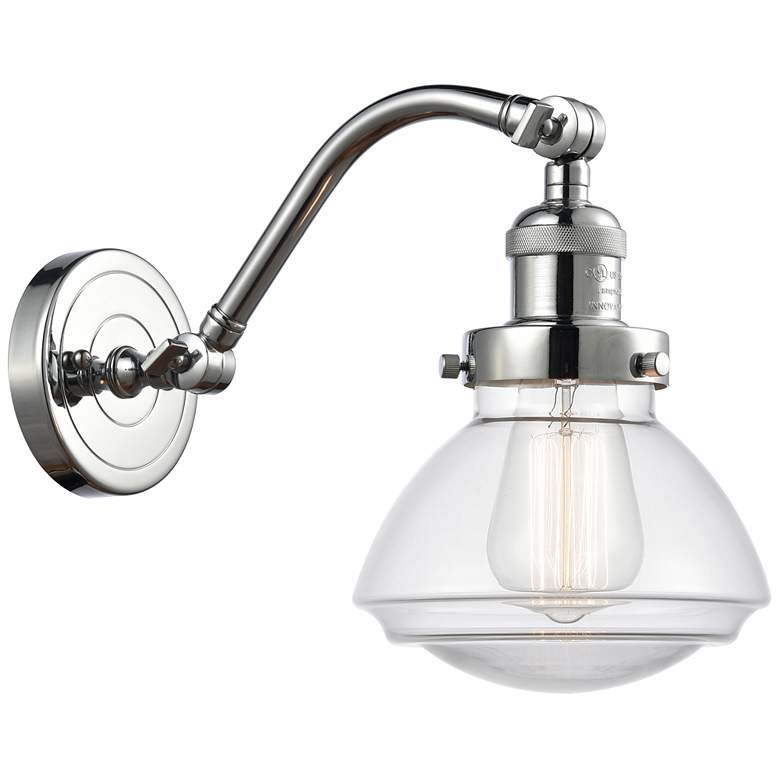 Image 1 Olean 7" Polished Chrome Sconce w/ Clear Shade