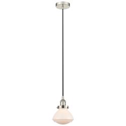 Olean 7" Polished Nickel Mini Pendant w/ Matte White Shade