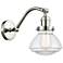 Olean 7" Polished Nickel Sconce w/ Clear Shade