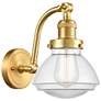Olean 7" Satin Gold Sconce w/ Clear Shade