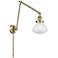 Olean 9" Antique Brass Double Extension Swing Arm w/ Seedy Shade