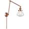 Olean 9" Antique Copper Double Extension Swing Arm w/ Seedy Shade