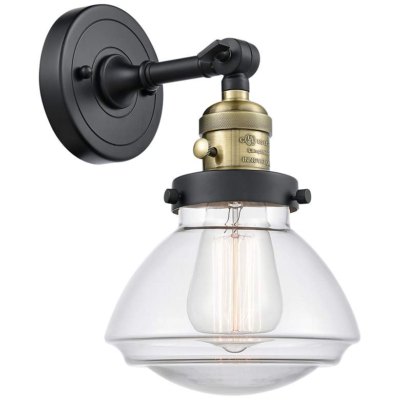 Image 1 Olean 9" High Black Antique Brass Wall Sconce