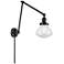 Olean 9" Matte Black Double Extension Swing Arm w/ Seedy Shade