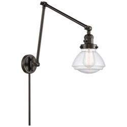 Olean 9" Oil Rubbed Bronze Double Extension Swing Arm w/ Seedy Shade