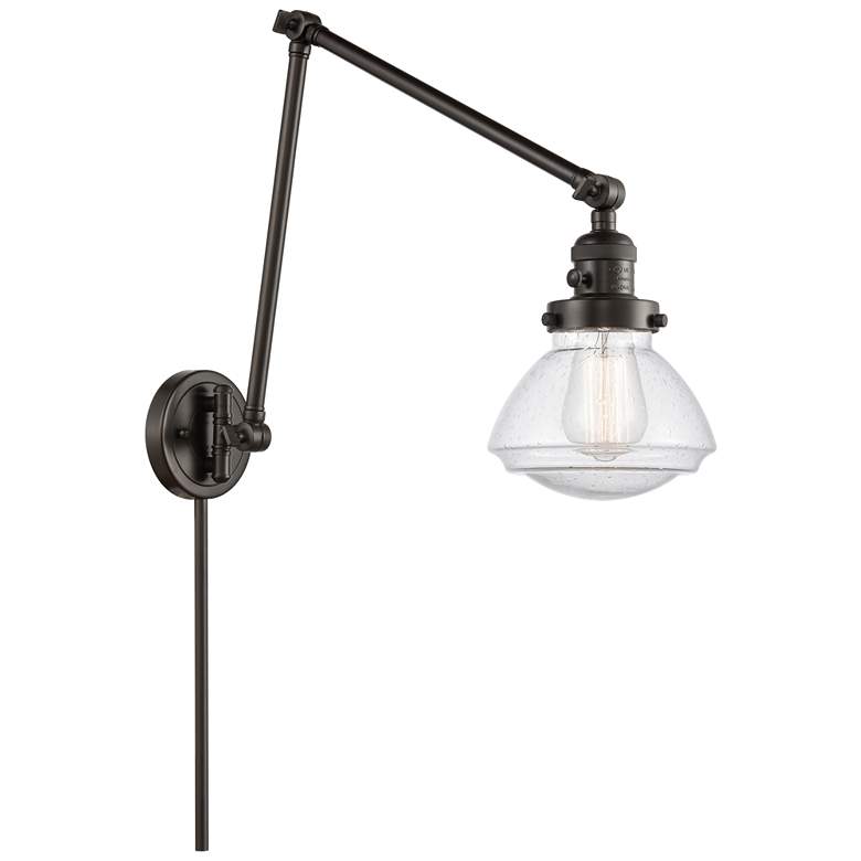 Image 1 Olean 9 inch Oil Rubbed Bronze LED Double Swing Arm With Seedy Shade