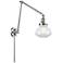 Olean 9" Polished Chrome LED Double Swing Arm With Clear Shade
