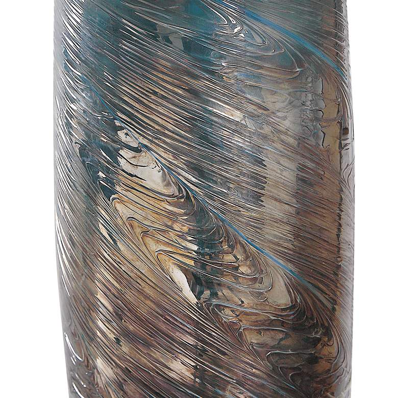 Image 4 Olesya Ocean Blue Metallic Bronze Glass Vase Table Lamp more views