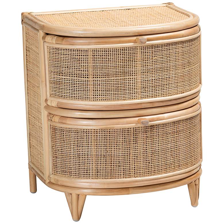 Image 2 Oleta 21 1/4" Wide Natural Brown Rattan 2-Drawer Nightstand