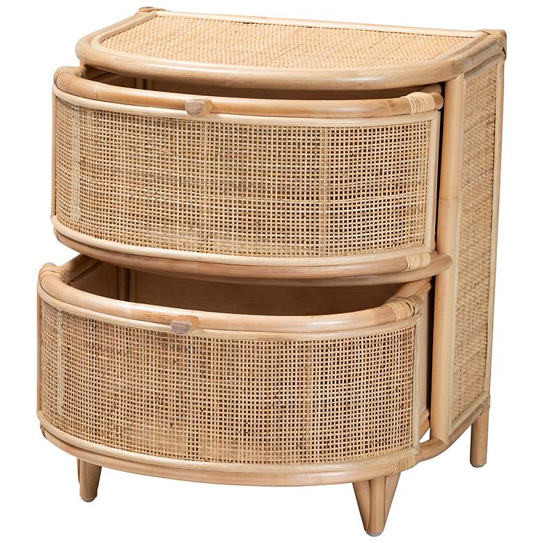 Image 6 Oleta 21 1/4" Wide Natural Brown Rattan 2-Drawer Nightstand more views