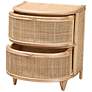 6_Oleta 21 1/4" Wide Natural Brown Rattan 2-Drawer Nightstand more views