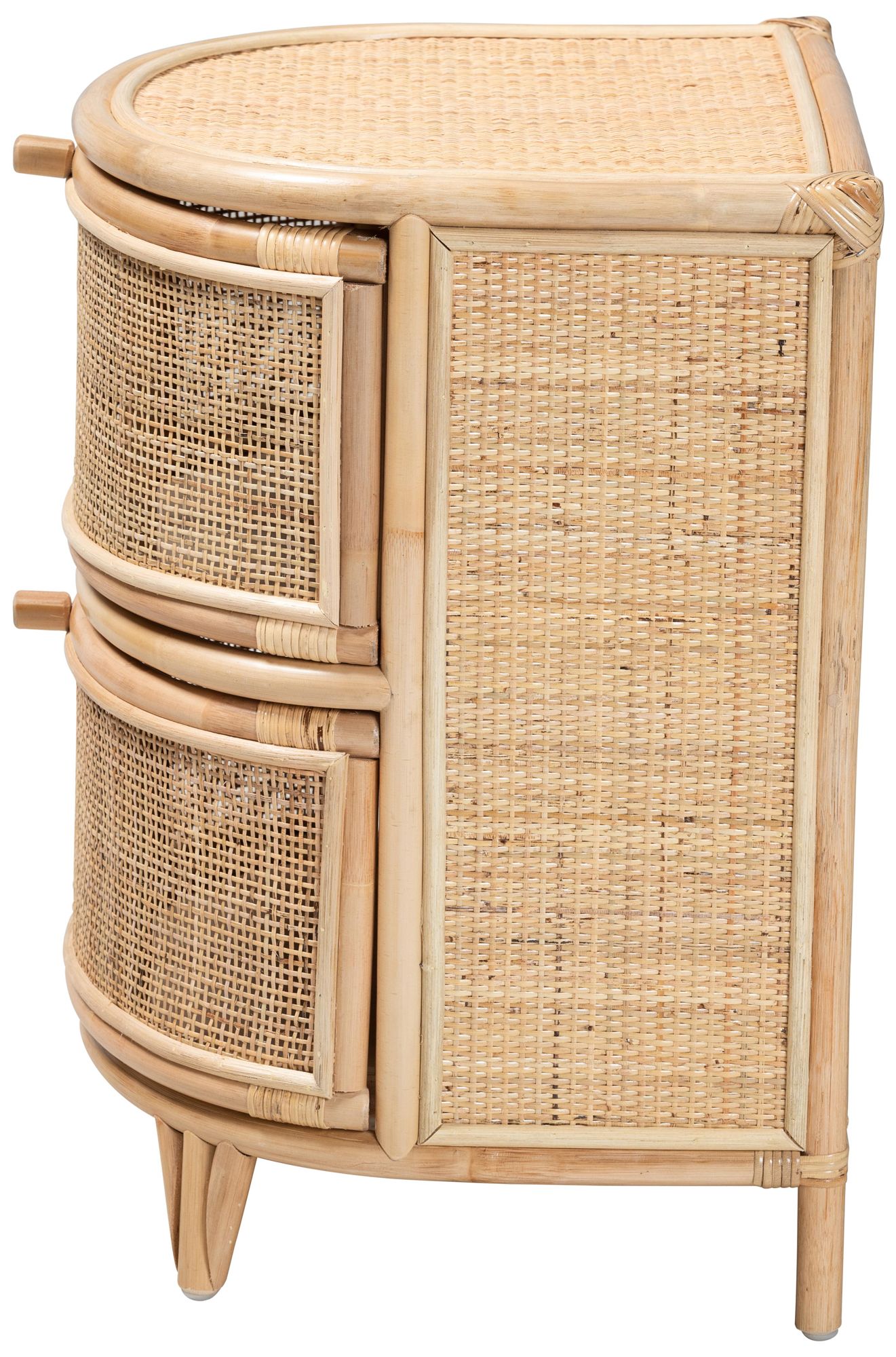Oleta 21 1/4" Wide Natural Brown Rattan 2-Drawer Nightstand