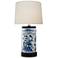 Olga 15" High Blue and White Cylinder Vase Accent Table Lamp