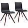 Olga Black Faux Leather and Natural Dining Chair Set of 2