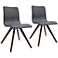 Olga Gray Faux Leather and Natural Dining Chair Set of 2