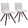 Olga White Faux Leather and Natural Dining Chair Set of 2