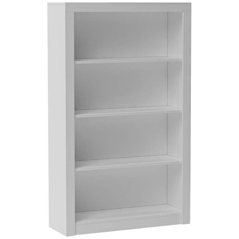 Image 1 Olinda 60 inch High White Finish 4-Shelf Bookcase