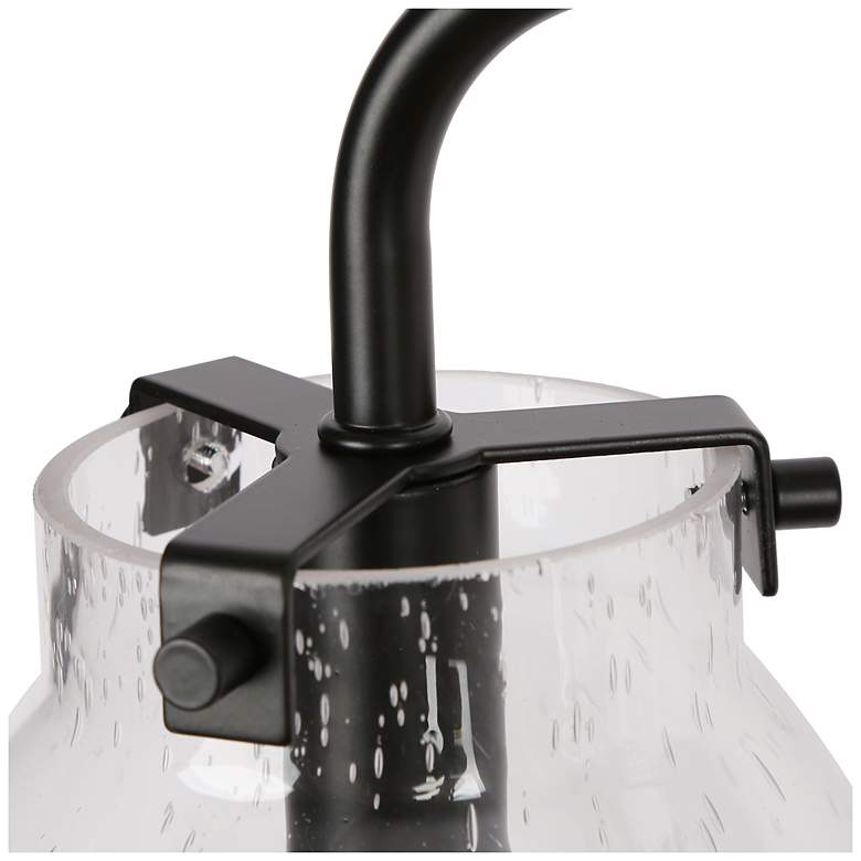 Image 2 Oliry 4-Light 29" Wide Black Bath Light with Seeded Glass Shade more views