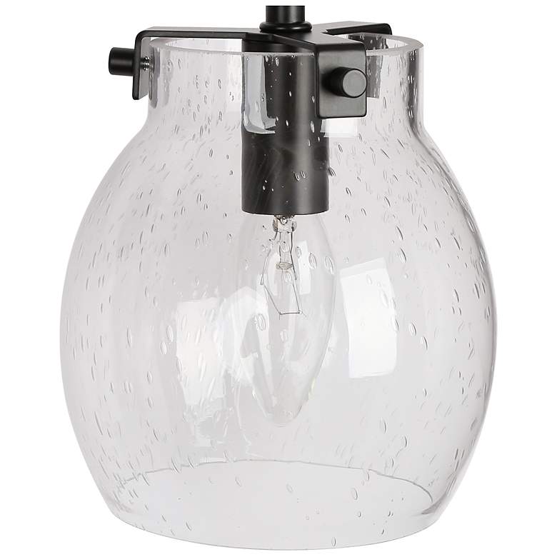 Image 6 Oliry 4-Light 29" Wide Black Bath Light with Seeded Glass Shade more views