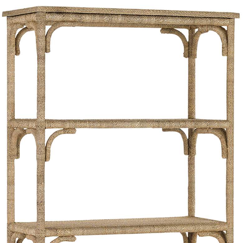 Image 2 Olisa 72" High Abaca Rope and Rattan 5-Shelf Etagere Bookshelf more views