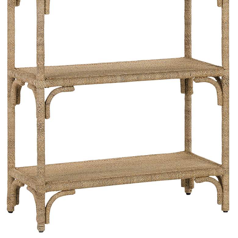 Image 3 Olisa 72 inch High Abaca Rope and Rattan 5-Shelf Etagere Bookshelf more views