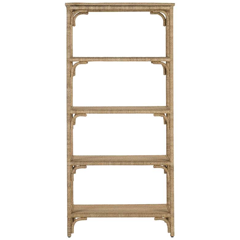 Image 4 Olisa 72" High Abaca Rope and Rattan 5-Shelf Etagere Bookshelf more views