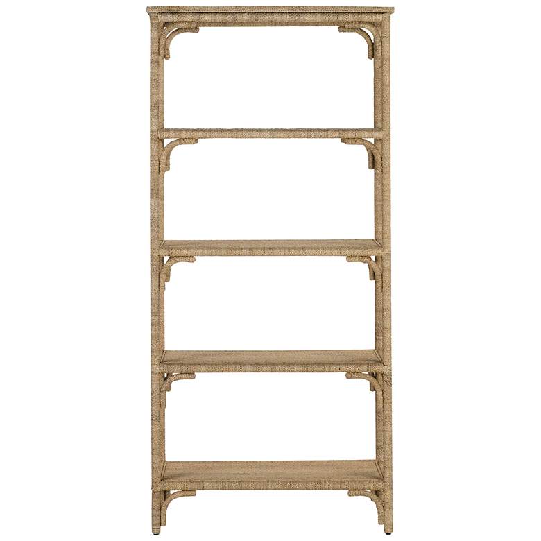 Image 4 Olisa 72 inch High Abaca Rope and Rattan 5-Shelf Etagere Bookshelf more views