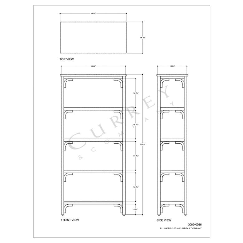 Image 6 Olisa 72 inch High Abaca Rope and Rattan 5-Shelf Etagere Bookshelf more views