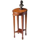 Olive 15&quot; Wide Ash Burl Pull Tray Traditional Accent Table