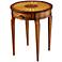 Olive 20" Wide Ash Burl Inlay Traditional Side Table
