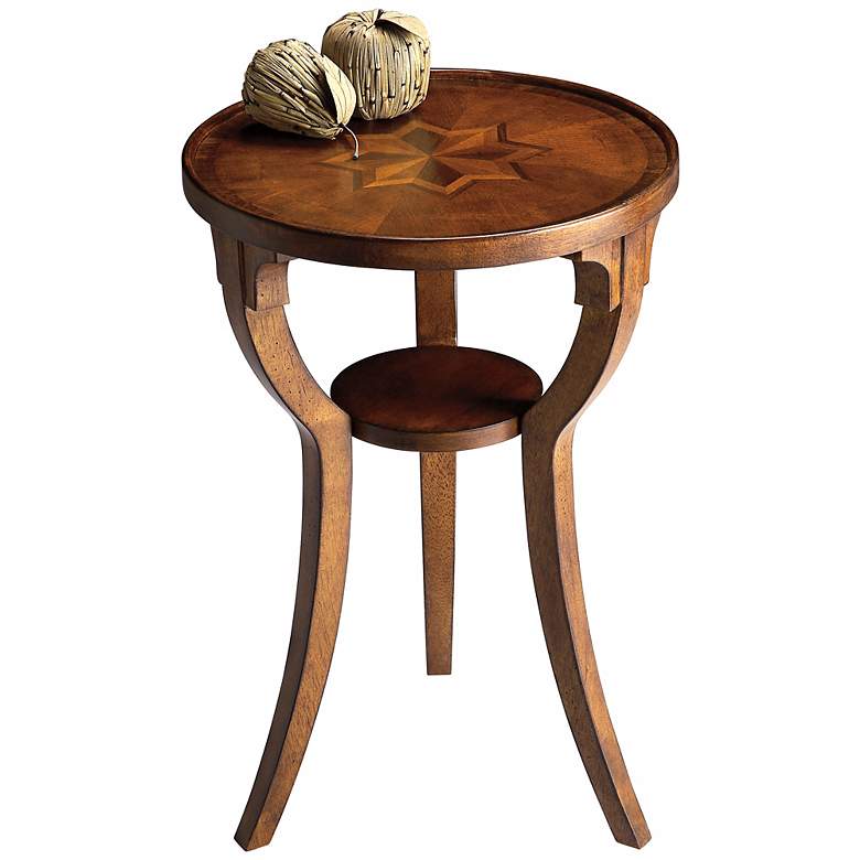 Image 1 Olive Ash Burl Round Accent Table
