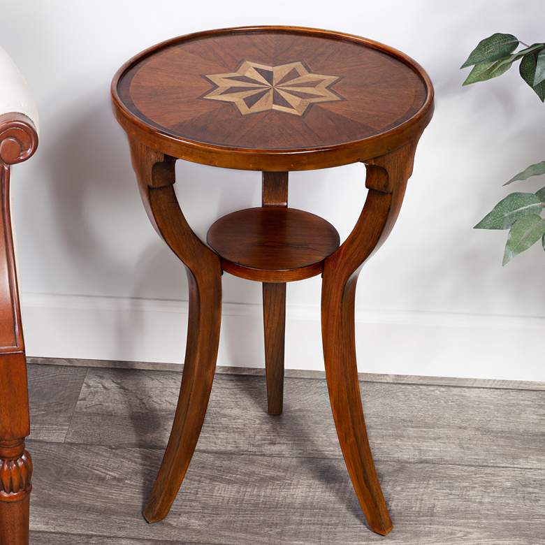 Image 1 Olive Ash Burl Round Accent Table