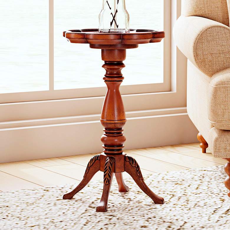 Image 1 Olive Ash Burl Wood 20" High Scatter Table