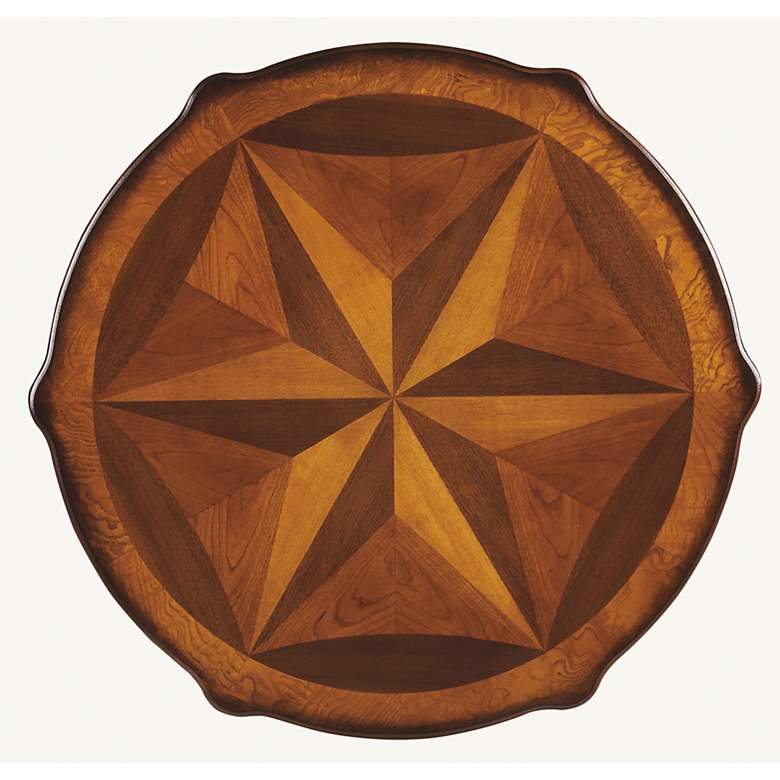 Image 3 Olive Ash Starburst Inlay Burl Round Accent Table more views