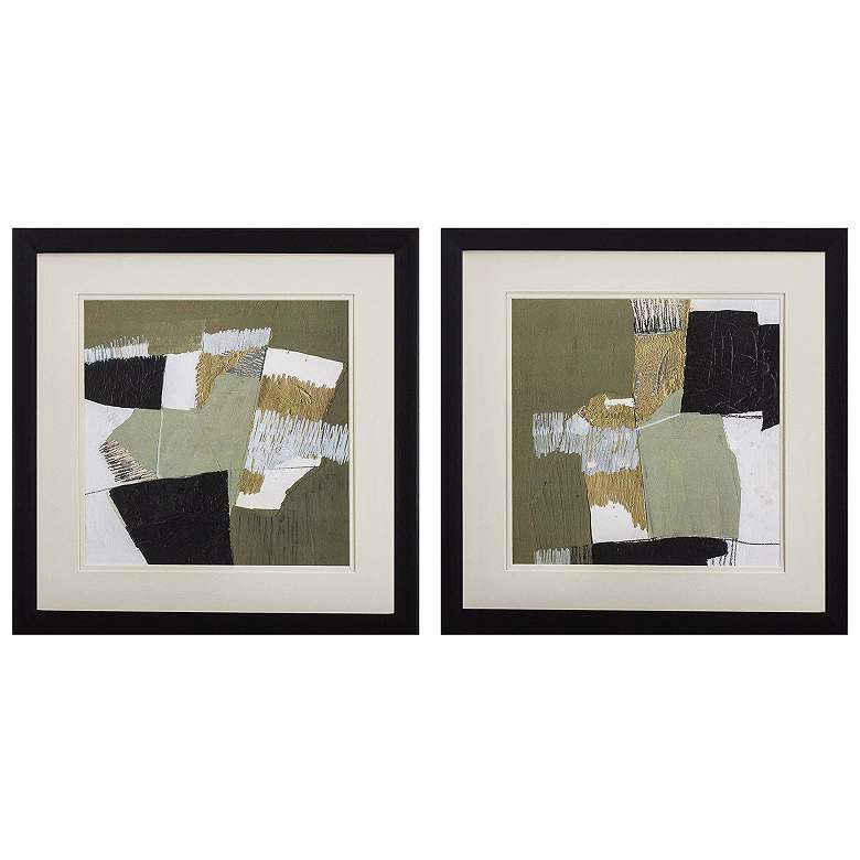 Image 1 Olive Black Gold 18"W x 18"H Framed Art Set of 2