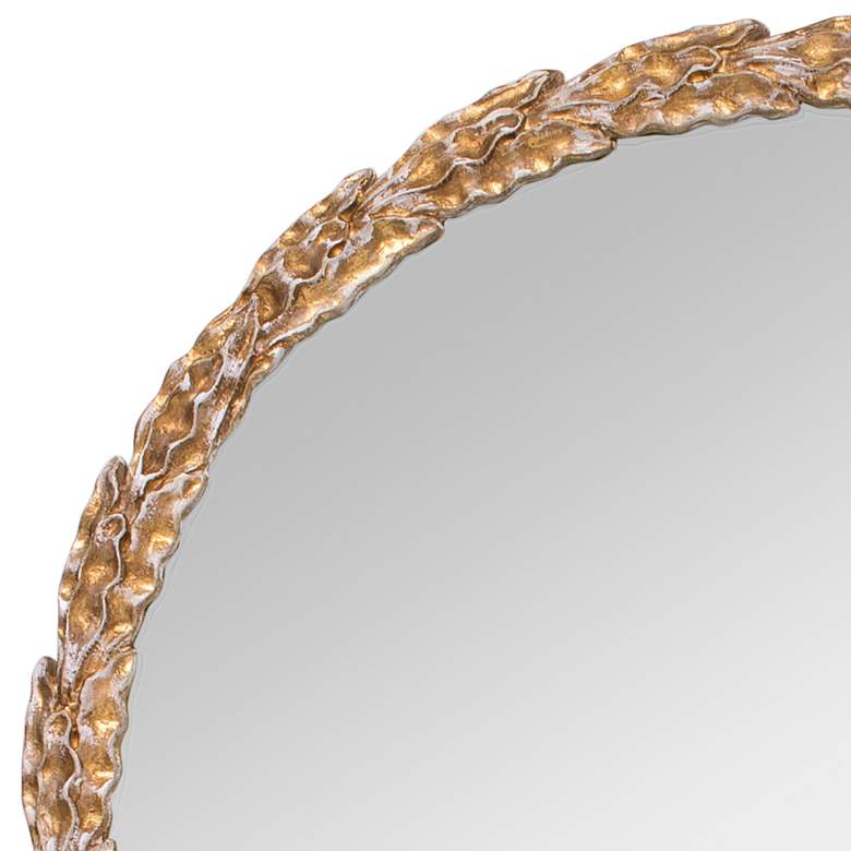 Image 2 Olive Branch Gold Leaf 36" Round Wall Mirror more views